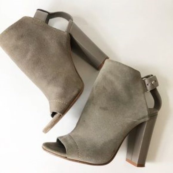 Vince Addison Peep Toe Bootie Woodsmoke Taupe 7 - Picture 3 of 8